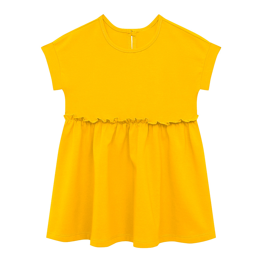 Платье со сборкой на талии для малышей (6-9м Желтый) LOLOCLO