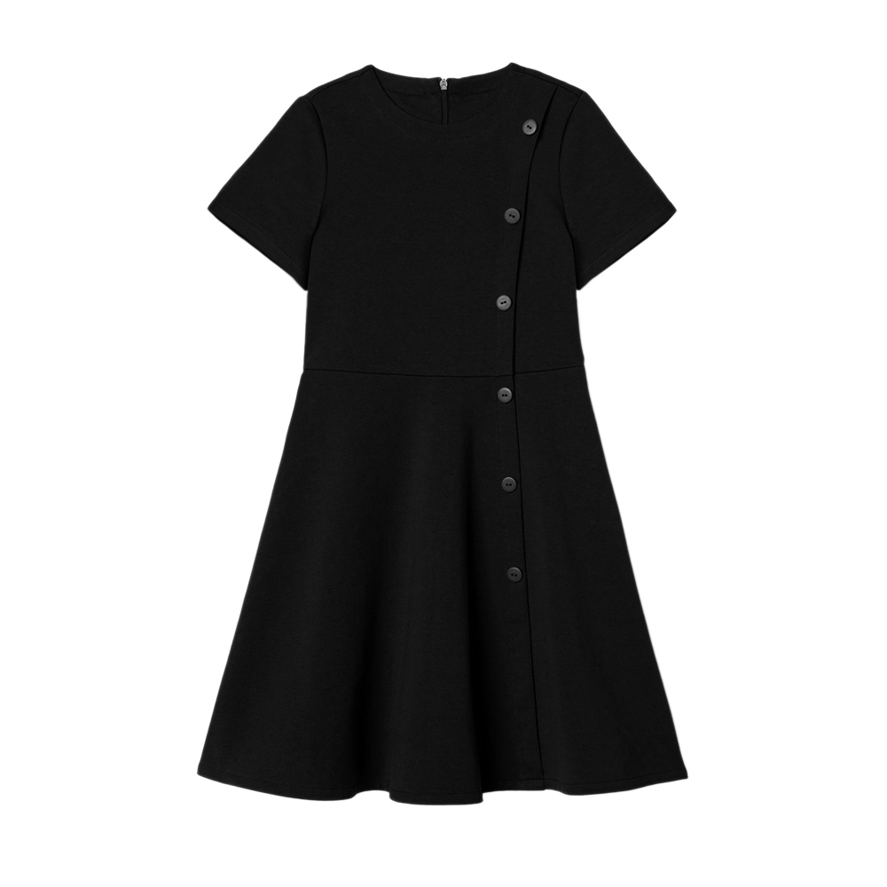 Платье с юбкой трапецией (12 Черный)