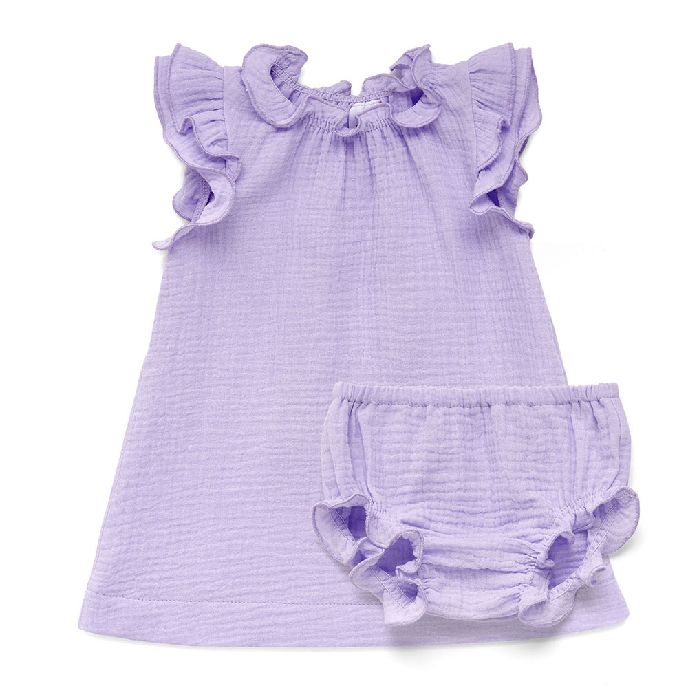 Платье из муслина с трусиками для малышей (12-18м Лиловый) LOLOCLO