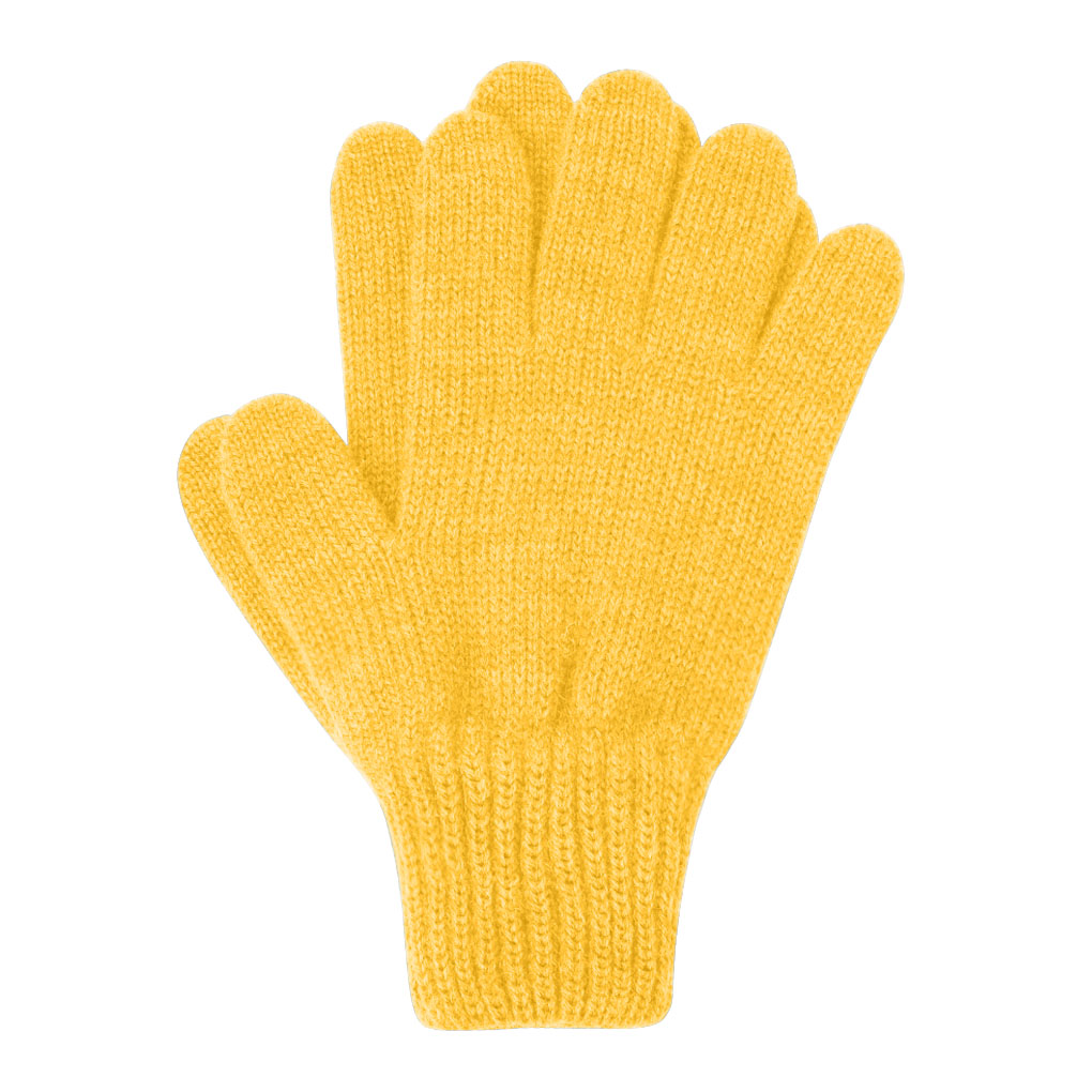 Перчатки желтые вязаные