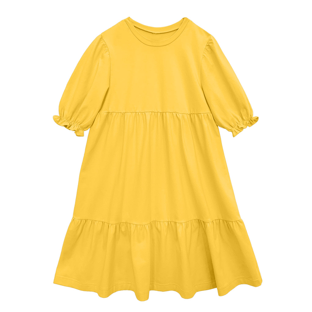 

Платье с рукавом фонарик ( Желтый) LOLOCLO, Платье с рукавом фонарик (10-11 Желтый) LOLOCLO