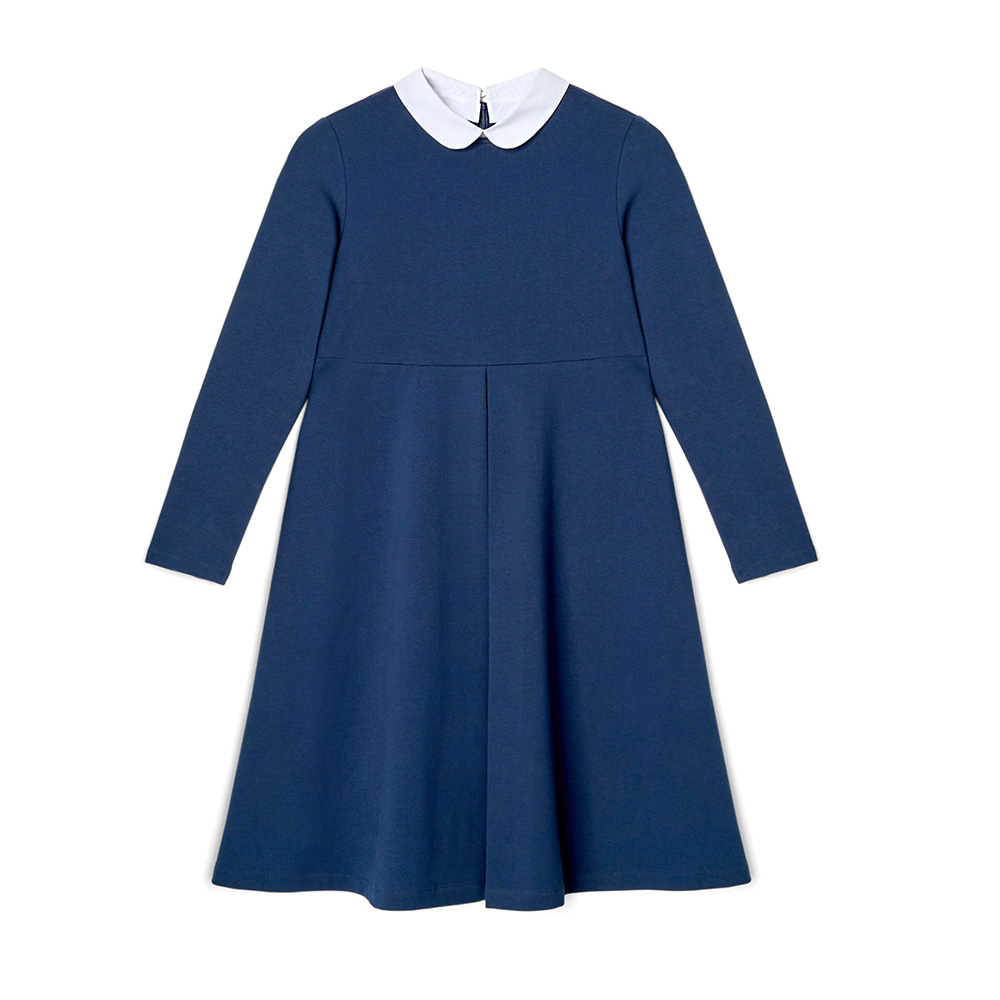 Платье со съёмным воротничком (8-9 Темно-синий)