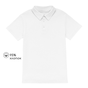 Поло из пике с коротким рукавом